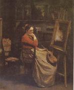 Jean Baptiste Camille  Corot The Studio (mk09) USA oil painting artist